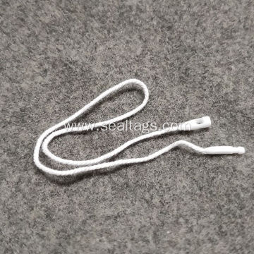Plastic merchandise string tags with polyester cord